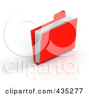 3d Red File Folder