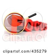 Poster, Art Print Of 3d Magnifying Glass Over The Red Word Focus
