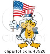 Poster, Art Print Of Patriotic Uncle Sam Pelican Waving An American Flag On Independence Day