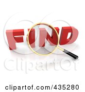 Poster, Art Print Of 3d Magnifying Glass Over The Red Word Find