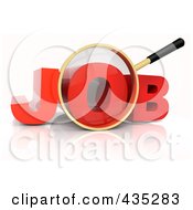 3d Magnifying Glass Over The Red Word Job