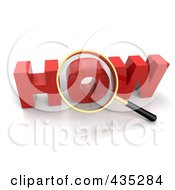 Poster, Art Print Of 3d Magnifying Glass Over The Red Word How