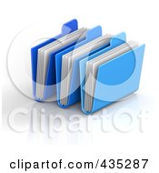 Poster, Art Print Of 3d Blue Archive Folders With Documents
