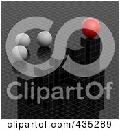 Poster, Art Print Of 3d Grid Graph Diagram With White And Red Spheres