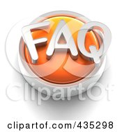 3d Orange Faq Button