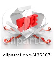 Poster, Art Print Of 3d Word Free Bursting Out Through A White Box With Red Ribbons