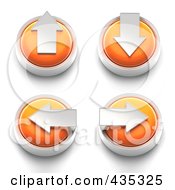 Digital Collage Of 3d Orange Arrow Buttons