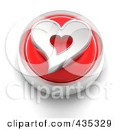 Poster, Art Print Of 3d Red Heart Button