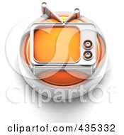 Poster, Art Print Of 3d Orange Tv Button