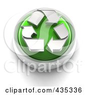 Poster, Art Print Of 3d Green Recycle Button