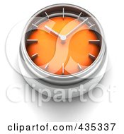 Poster, Art Print Of 3d Orange Clock Button
