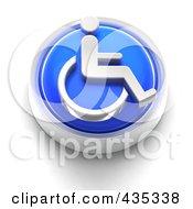 Poster, Art Print Of 3d Blue Wheelchair Button