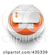 3d Orange Print Button