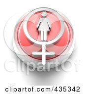 3d Pink Female Gender Button