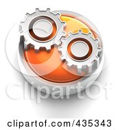 Poster, Art Print Of 3d Orange Gears Button