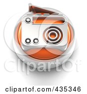 Poster, Art Print Of 3d Orange Radio Button