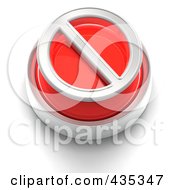 Poster, Art Print Of 3d Red Restriction Button
