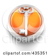 Royalty Free RF Clipart Illustration Of A 3d Orange Skeleton Key Button by Tonis Pan