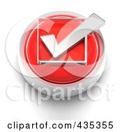 Poster, Art Print Of 3d Red Check Box Button