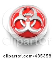 Royalty Free RF Clipart Illustration Of A 3d Red Biohazard Button