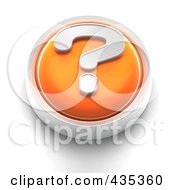 Poster, Art Print Of 3d Orange Question Mark Button
