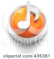 Poster, Art Print Of 3d Orange Music Note Button