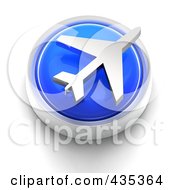 Royalty Free RF Clipart Illustration Of A 3d Blue Aircraft Button