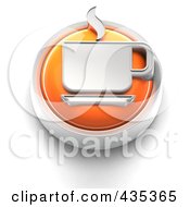 Royalty Free RF Clipart Illustration Of A 3d Orange Coffee Button