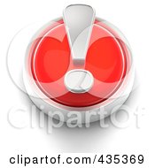 Royalty Free RF Clipart Illustration Of A 3d Red Exclamation Point Button by Tonis Pan