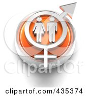 3d Orange Gender Button