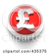 Poster, Art Print Of 3d Red Pound Button