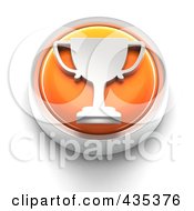 Royalty Free RF Clipart Illustration Of A 3d Orange Trophy Button