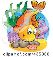 Royalty Free RF Clipart Illustration Of A Logo Of An Orange Freshwater Fish 1