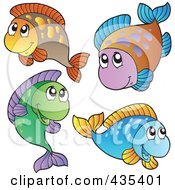 Royalty Free RF Clipart Illustration Of A Digital Collage Of Freshwater Fish 1