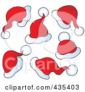 Royalty Free RF Clipart Illustration Of A Digital Collage Of Santa Hats 2