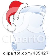 Poster, Art Print Of Frozen Christmas Parchment Scroll With A Santa Hat