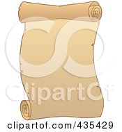 Royalty Free RF Clipart Illustration Of A Blank Antique Parchment Scroll 2