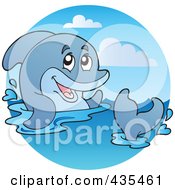 Royalty Free RF Clipart Illustration Of A Logo Of A Dolphin
