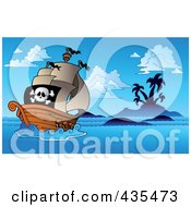 Poster, Art Print Of Pirate Ship Sailing In The Night