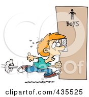 Poster, Art Print Of Little Boy Running To The Restroom