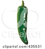 Poster, Art Print Of 3d Shiny Green Hot Pepper