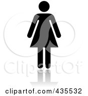 Royalty Free RF Clipart Illustration Of A Black Ladies Restroom Icon