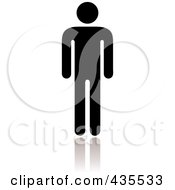 Royalty Free RF Clipart Illustration Of A Black Mens Restroom Icon