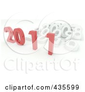 Royalty Free RF Clipart Illustration Of A 3d Red 2011 In Front Of White Years