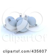 Royalty Free RF Clipart Illustration Of 3d White Christmas Ornaments