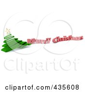 Royalty Free RF Clipart Illustration Of 3d Red Merry Christmas Greeting By A Scribble Christmas Tree