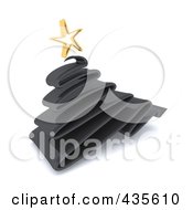 Royalty Free RF Clipart Illustration Of A 3d Black Scribble Christmas Tree