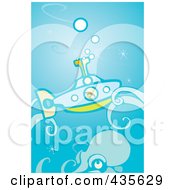 Poster, Art Print Of Boy In A Submarine Passing A Giant Squid