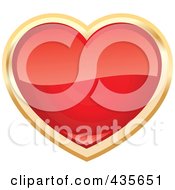 Royalty Free RF Clipart Illustration Of A Shiny Red Heart With Gold Trim by Monica