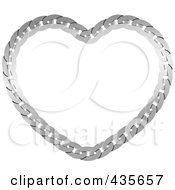 Royalty Free RF Clipart Illustration Of A Silver Chain Heart by Monica
